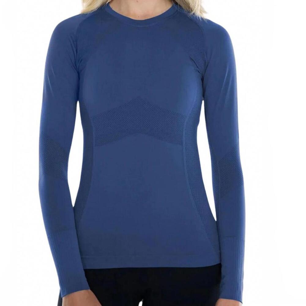 NWT Anique Women Signature Long Sleeve‎ Riding Equestrian Crew Blueberry S Shirt